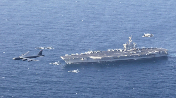 Tàu sân bay Mỹ áp sát Trung Đông. (Ảnh: Reuters)