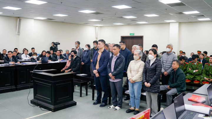 Các bị cáo tại phiên toà