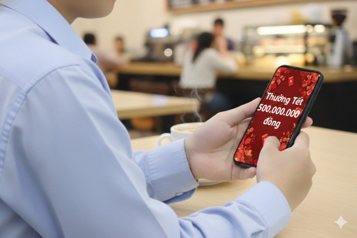 Khi khoe thưởng Tết cao trên mạng, nên nghĩ đến cảm xúc của người xung quanh. (Ảnh minh họa: AI)