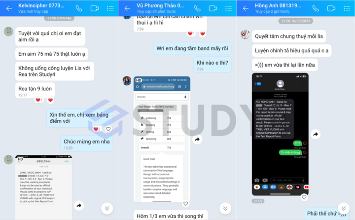 Khóa “Intensive IELTS” của STUDY4 đã giúp rất nhiều học viên đạt aim. (Ảnh: STUDY4)
