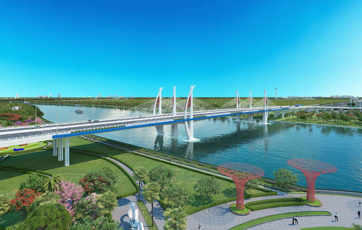 Cầu Hải Thành thuộc Dự án đầu tư xây dựng đường Vành đai 2, đoạn Tân Vũ - Hưng Đạo - Bùi Viện. Toàn tuyến có chiều dài khoảng 11km, với tổng mức đầu tư hơn 7.000 tỷ đồng. (Hình ảnh phối cảnh dự án)