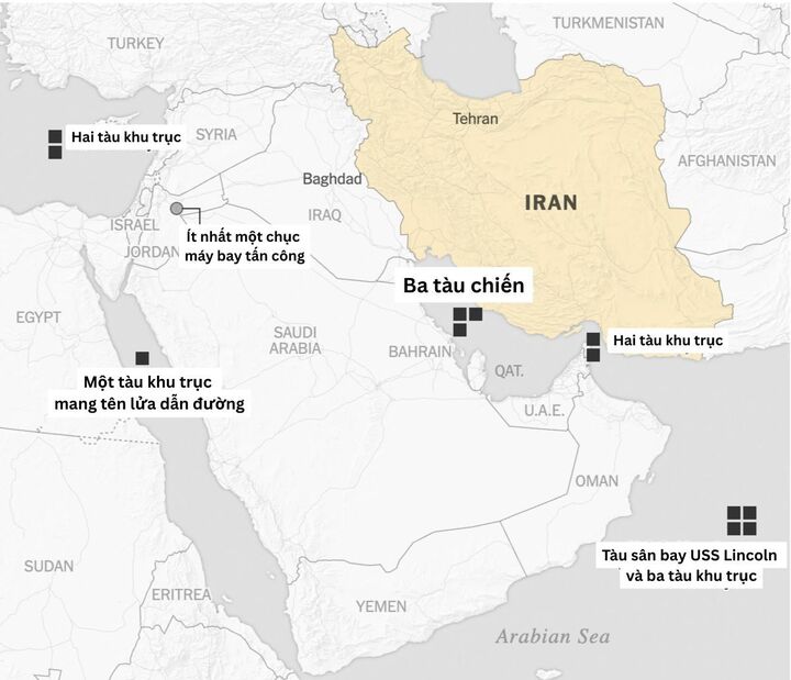 Nguồn: Phóng sự và phân tích của The New York Times dựa trên ảnh vệ tinh cùng dữ liệu theo dõi tàu và chuyến bay.