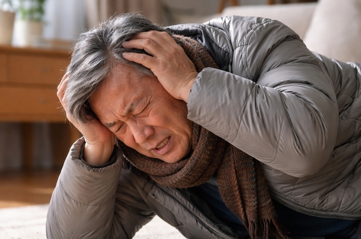 Nhiệt độ giảm sâu khiến huyết áp tăng vọt, máu dễ đông hơn, làm nguy cơ đột quỵ não gia tăng rõ rệt. (Ảnh minh hoạ)