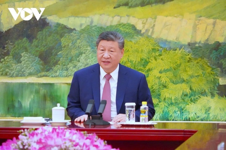 Tổng Bí thư, Chủ tịch nước Trung Quốc Tập Cận Bình phát biểu chào mừng đoàn đại biểu.