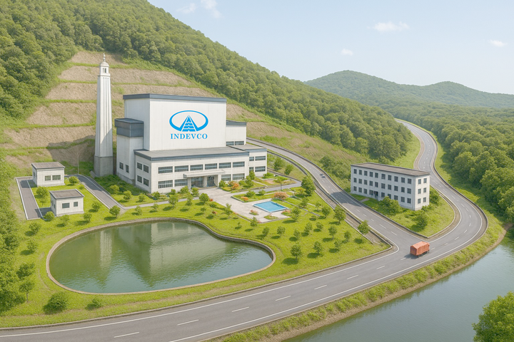 Phối cảnh Nhà máy đốt rác phát điện tại xã Thống Nhất.