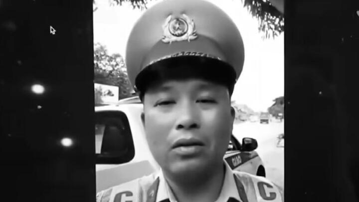 Trung tá Lao Hoàng Hải trong lần chia sẻ về chuyến xe dẫn đường đưa người dân đi cấp cứu vào tháng 8/2025.