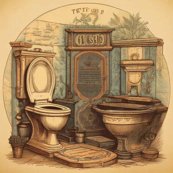 Mô hình nhà vệ sinh kiểu cũ có 1 bồn cầu và 1 "ghế vệ sinh". (Ảnh: History Flies)