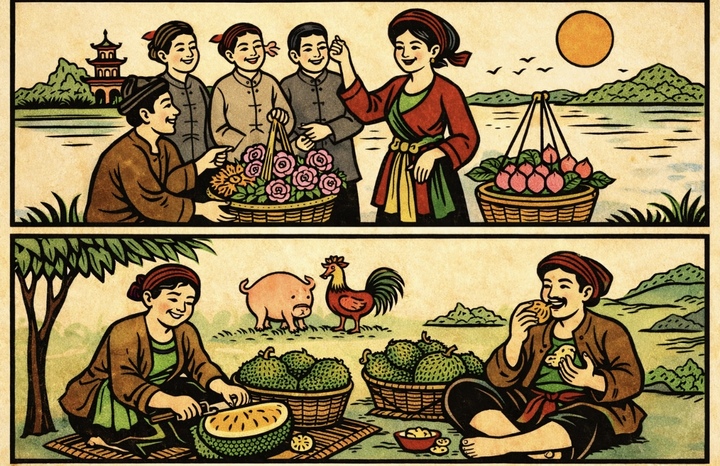 Bạn có nhận ra bức tranh minh hoạ cho câu cao dao nào?