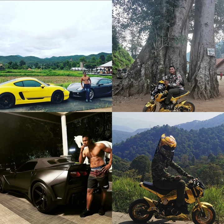 Buakaw thường khoe những chiếc xe của mình trên mạng xã hội