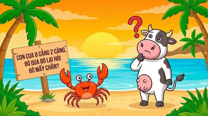 Con cua 8 cẳng 2 càng, bò qua bò lại hỏi bò mấy chân? (Ảnh minh họa)