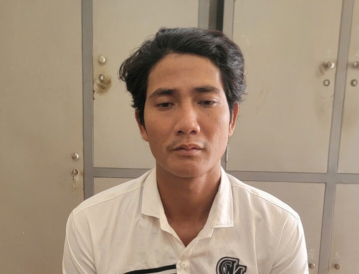 Nguyễn Sơn Trường tại cơ quan công an. (Ảnh: CA tỉnh An Giang)