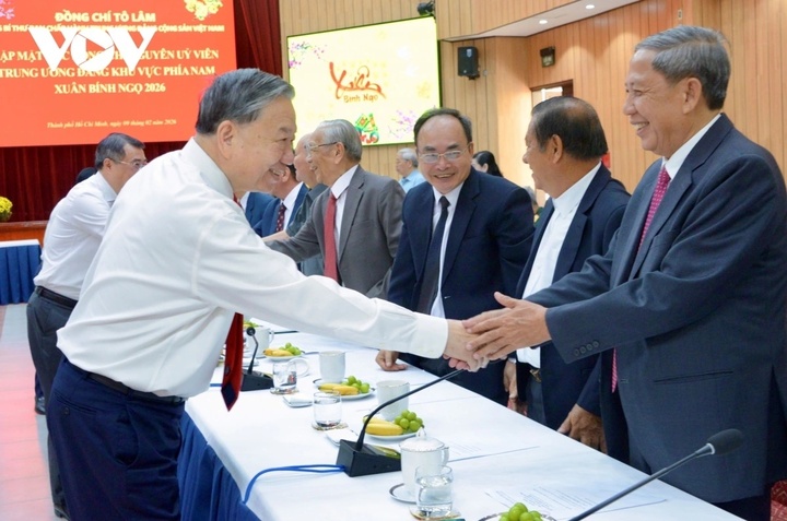 Tổng Bí thư Tô Lâm gặp mặt các nguyên Ủy viên Trung ương Đảng khu vực phía Nam.