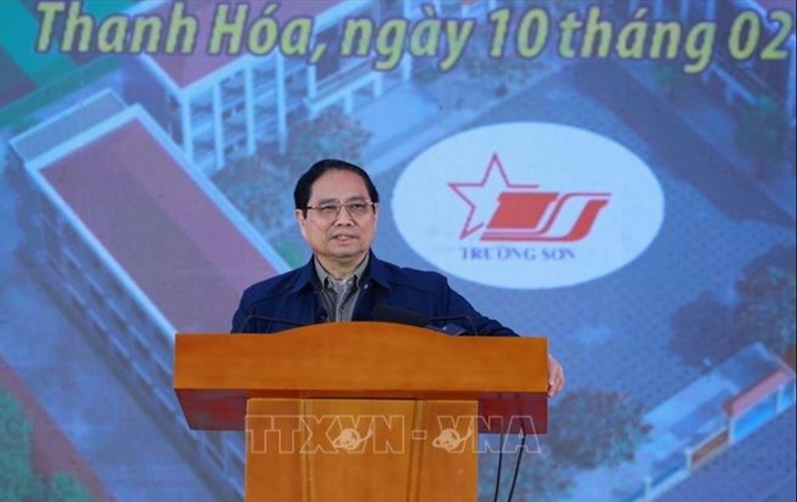 Thủ tướng Phạm Minh Chính phát biểu chỉ đạo tại buổi lễ (Ảnh: Dương Giang/TTXVN)