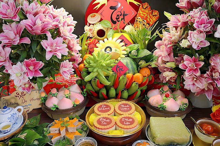 Mâm cúng tất niên Tết Bính Ngọ 2026 đầy đủ, chi tiết. (Ảnh: Thu Huong Vu)