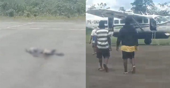 Phi hành đoàn và hành khách nhanh chóng rời khỏi máy bay để tìm nơi trú ẩn an toàn. (Nguồn: AsiaOne)