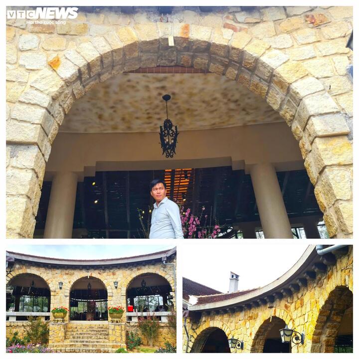 Kiến trúc biệt thự được xây bằng đá phối hợp với những đường cong mềm mại tạo nên sự cuốn hút kỳ lạ của biệt thự Phi Ánh đối với du khách.