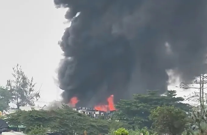 Hiện trường đám cháy. (Ảnh: Người dân cung cấp)