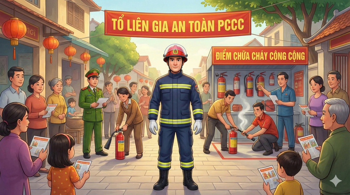 Hình ảnh AI do Phòng Cảnh sát PCCC&CNCH Công an Hà Nội tạo để đổi mới phương thức tuyên truyền về công tác PCCC.