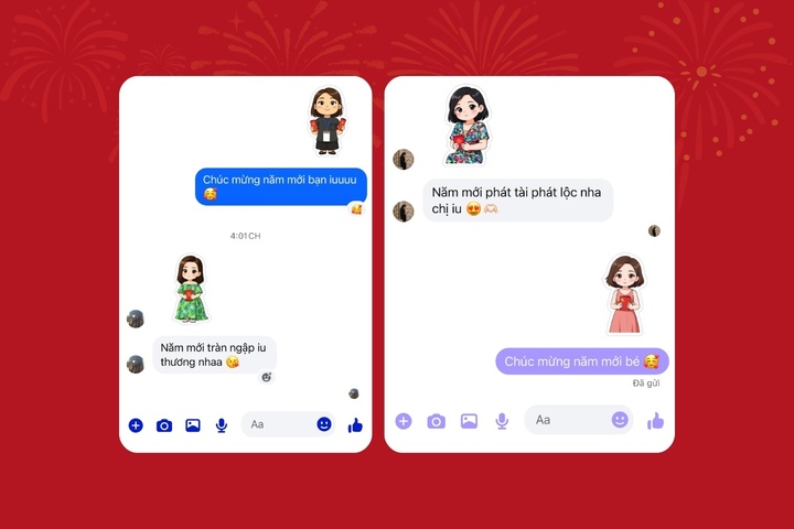 Người dùng có thể tự tạo phiên bản sticker "Xin Lì Xì" của mình với Meta AI.