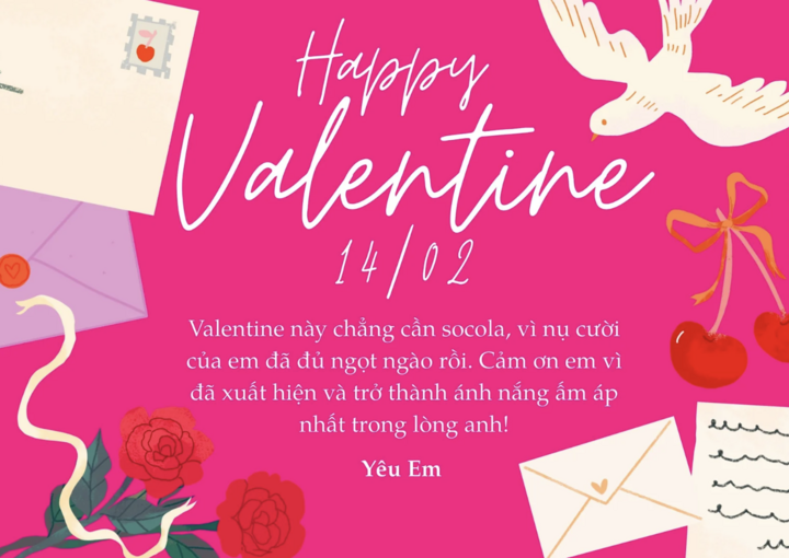 Những lời chúc Valentine gửi đến bạn gái. (Ảnh: Canva)