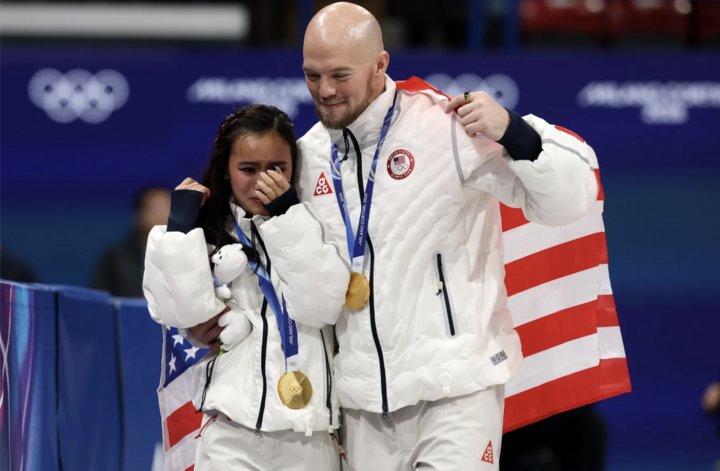 Cặp đôi VĐV trượt băng nghệ thuật của Mỹ Ellie Kam và Danny O'Shea. (Nguồn: CBS News)