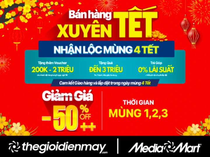 MediaMart 'Bán hàng xuyên Tết' – Nhận lộc mùng 4 Tết, giá tốt đầu năm - 1