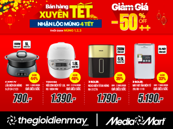 MediaMart 'Bán hàng xuyên Tết' – Nhận lộc mùng 4 Tết, giá tốt đầu năm - 5