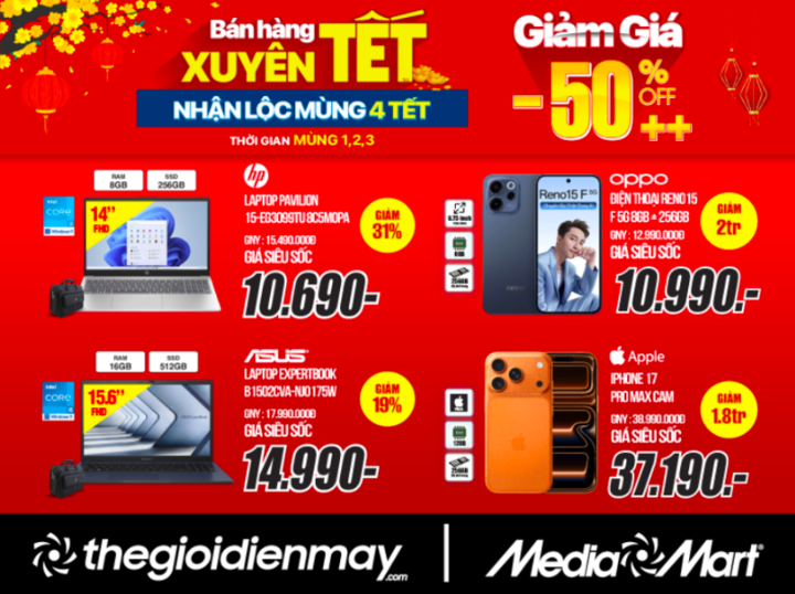 MediaMart 'Bán hàng xuyên Tết' – Nhận lộc mùng 4 Tết, giá tốt đầu năm - 6
