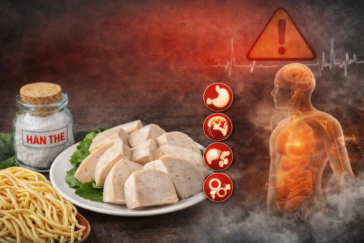 Ăn giò chả trộn hàn the có thể gây hiểm họa với sức khỏe người tiêu dùng (Ảnh minh họa)