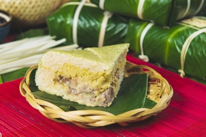 1/8 chiếc bánh chưng vuông cỡ vừa tương ứng với 1 bát cơm. (Ảnh minh họa)