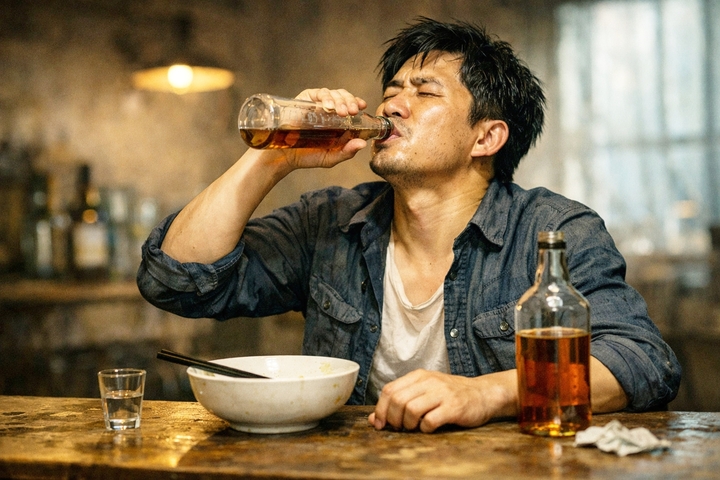 Uống rượu lúc đói khiến nồng độ cồn trong máu tăng nhanh. (Ảnh minh hoạ)