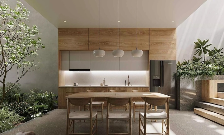 Thiết kế bếp mở ngày càng được ưa chuộng. (Ảnh: Sbs house)