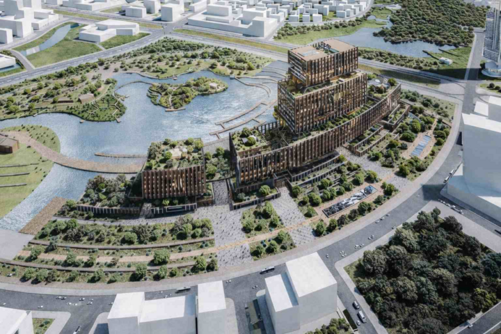 Phối cảnh không gian Trung tâm Chính trị - Hành chính TP.HCM tại Thủ Thiêm. (Nguồn: TT nghiên cứu kiến trúc TP.HCM)