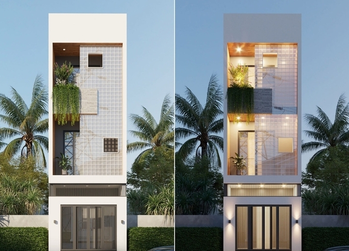 Gạch kính có bề mặt tạo vân, gợn sóng. (Ảnh: Sb house)