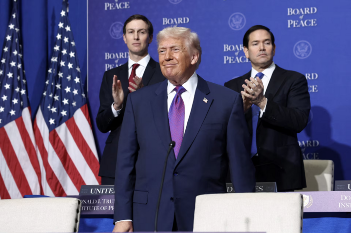 Tổng thống Trump tại phiên họp Hội đồng Hòa bình ngày 19/2.