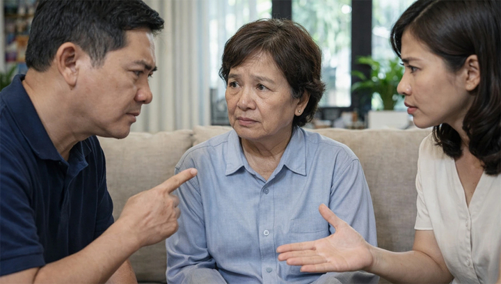 Các con nói tôi già rồi còn bày đặt lấy chồng, rằng nếu không về nhà chồng thì phải bán nhà chia tài sản. (Ảnh minh họa: AI)