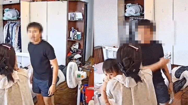 Hành động đánh vợ vì bữa ăn khiến dân mạng bức xúc. (Ảnh chụp màn hình)