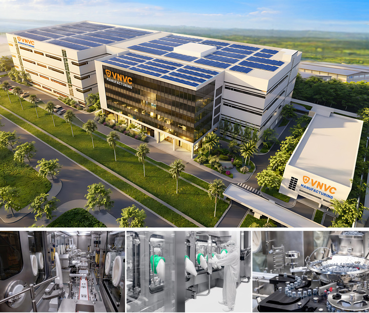 Hệ thống dây chuyền công nghệ cao từ Syntegon (Đức) đưa Nhà máy Vắc xin và Sinh phẩm VNVC vào nhóm 20 cơ sở sản xuất vaccine hiện đại nhất thế giới. (Ảnh: VNVC và Syntegon)