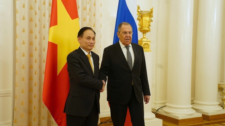 Bộ trưởng Ngoại giao Lê Hoài Trung đã hội đàm với Bộ trưởng Ngoại giao Nga Sergey Lavrov. (Ảnh: Bộ Ngoại giao Việt Nam)