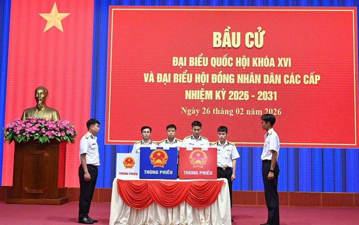 Khu vực bỏ phiếu sẵn sàng. (Ảnh: Xã Long Sơn)