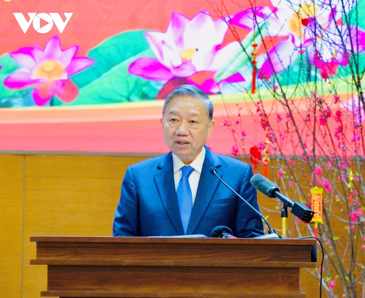 Tổng Bí thư Tô Lâm phát biểu.