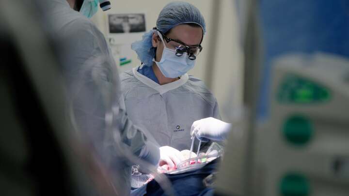 Bác sĩ Liên Chi trong một ca phẫu thuật ung thư đầu cổ ở bệnh viện Loma Linda University, Mỹ.