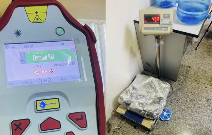 Kết quả kiểm tra nhanh tại chỗ xác nhận toàn bộ số tang vật trên dương tính với cocain.