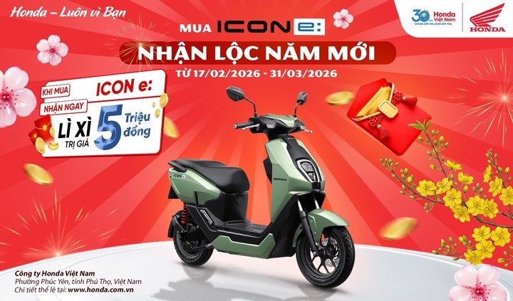 Sau lì xì 5 triệu đồng, Honda ICON e: giảm giá mạnh đầu năm 2026 - 1