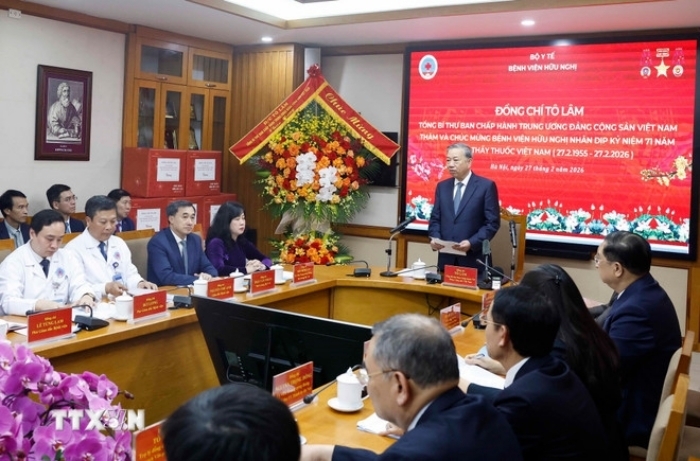 Tổng Bí thư Tô Lâm phát biểu. (Ảnh: Thống Nhất/TTXVN)