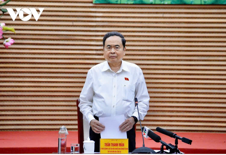 Chủ tịch Quốc Hội Trần Thanh Mẫn phát biểu tại buổi làm việc.