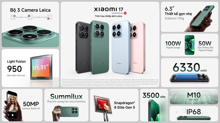 Xiaomi 17 bản tiêu chuẩn.