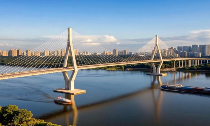 Cầu Phú Mỹ 2 được thiết kế dạng dây văng, tĩnh không thông thuyền 55m - trong nhóm các công trình có tĩnh không cao nhất cả nước hiện nay.