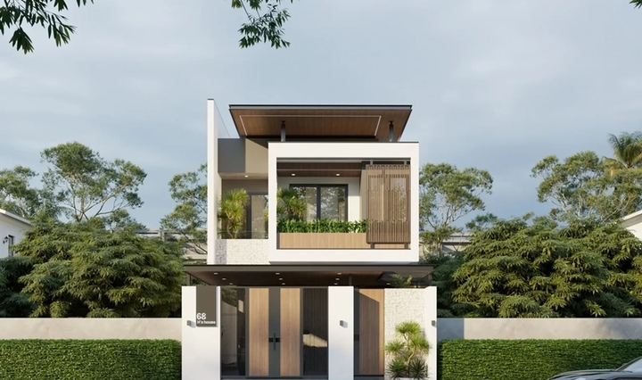 Gam màu sáng là lựa chọn an toàn cho nhà ống. (Ảnh: SBS House)