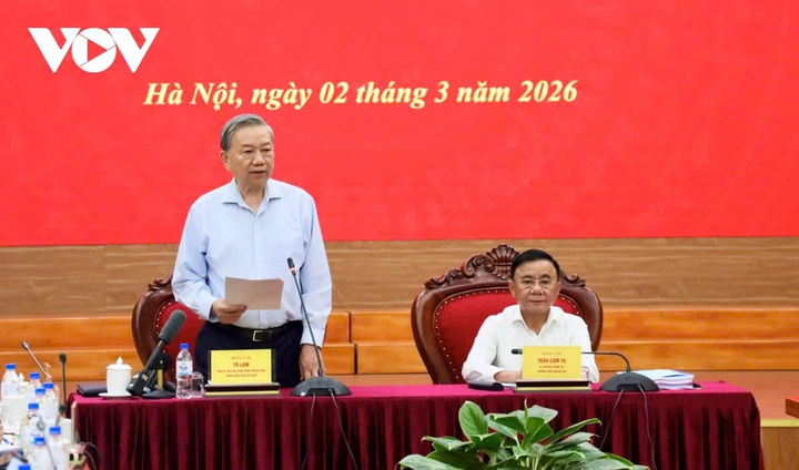 Tổng Bí thư Tô Lâm phát biểu tại buổi làm việc.